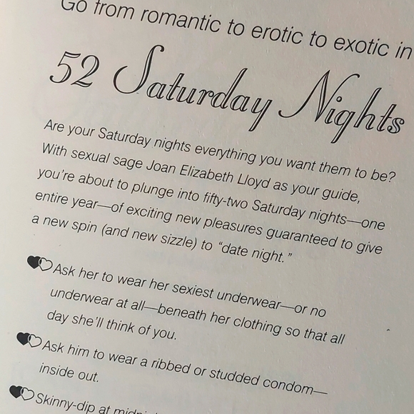5/$25 Romantic Book:  52 Saturday Nights, Heat Up Your Sex Life Even More. - Picture 4 of 7